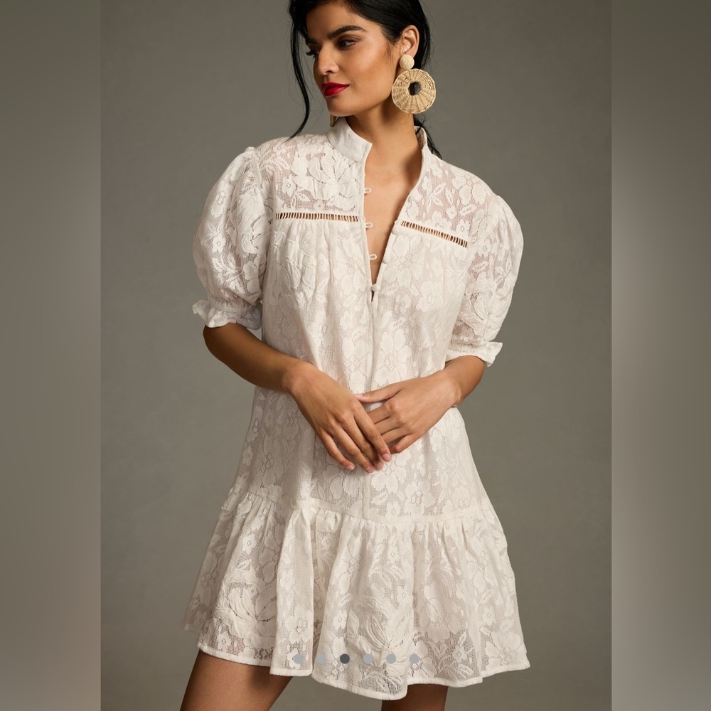 Porridge Tiered Lace Tunic Dress | Anthropologie